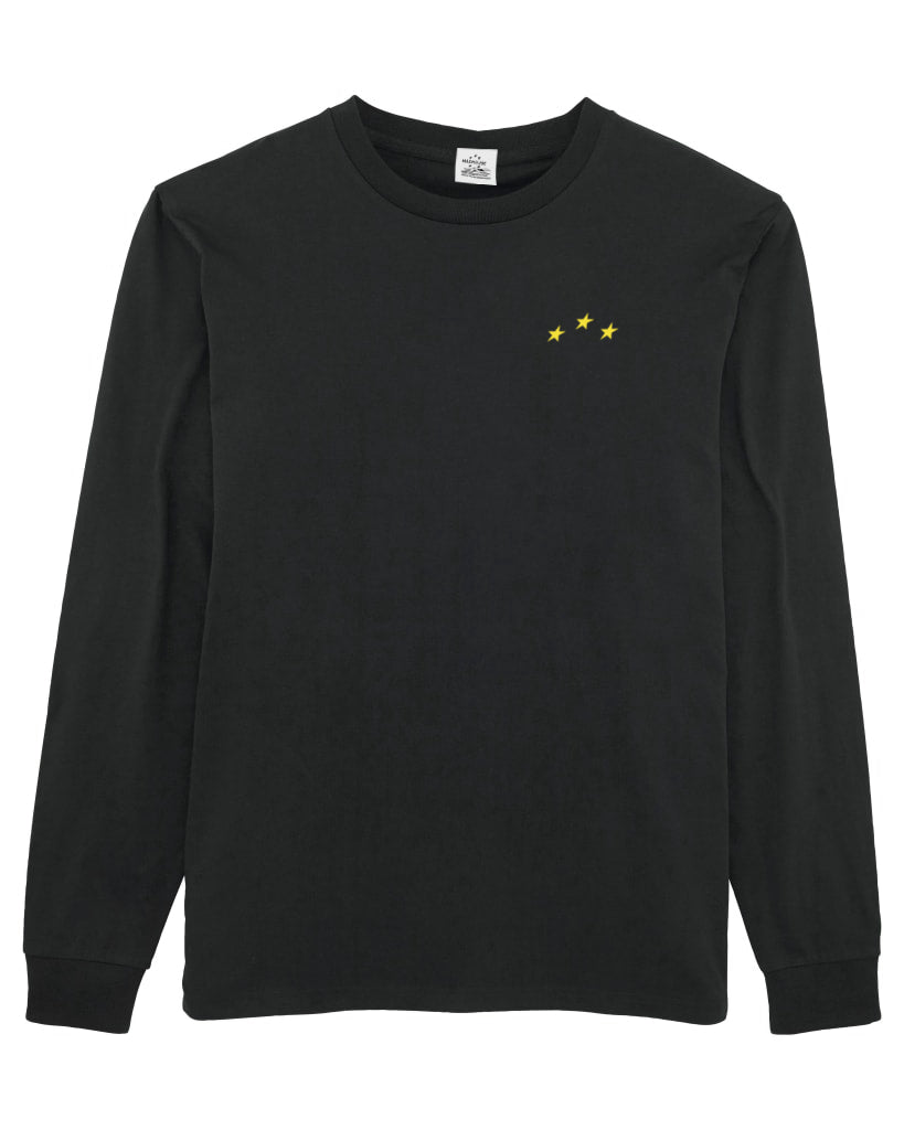 3 Stars Long Sleeve Tee Black