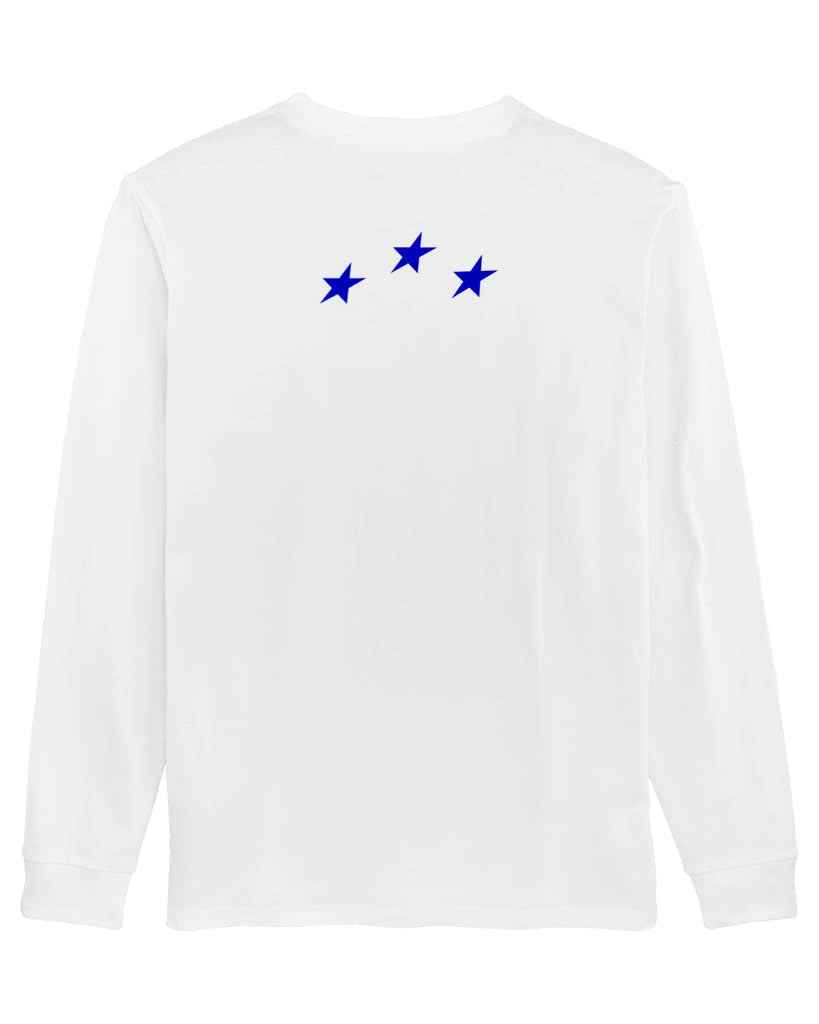 3 Stars Long Sleeve Tee White