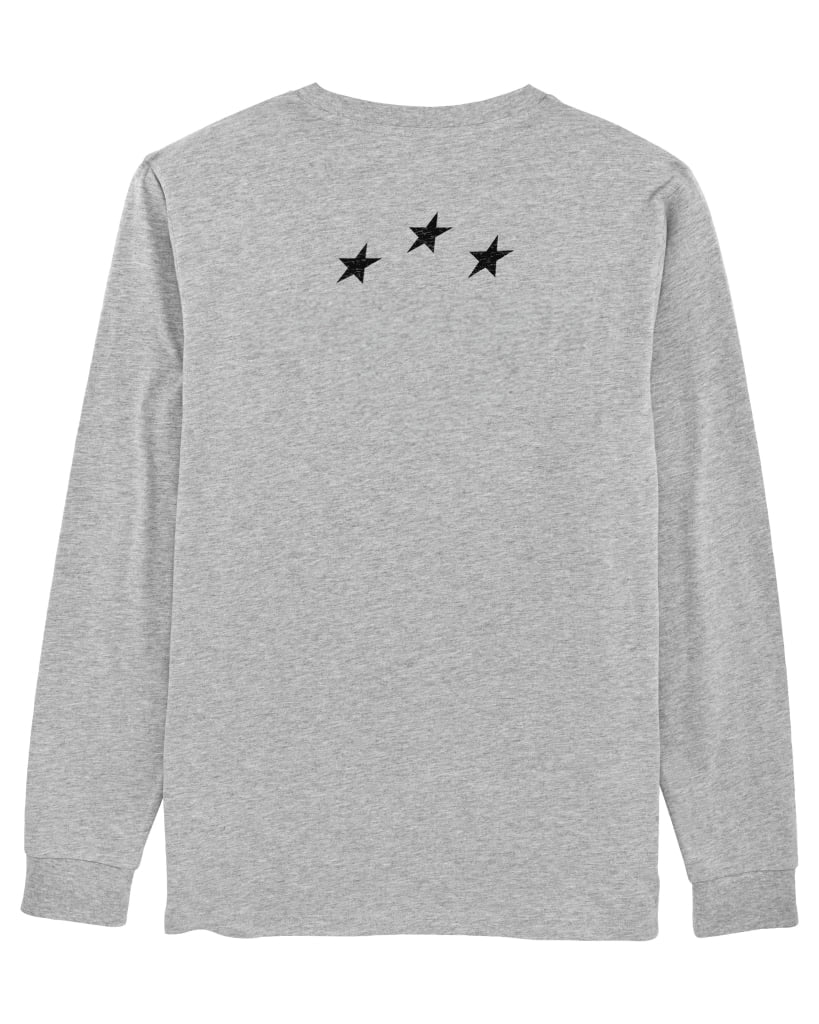 3 Stars Long Sleeve Tee Grey Melange